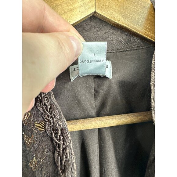 Chicos Brown Embroidered Open Front Long Sleeve Paisley Pattern Jacket Sz 2 US L - Picture 5 of 7